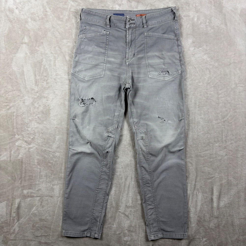 Pilcro The Wanderer Gray Distressed Straight Pants Women 29 Utility Streetwear